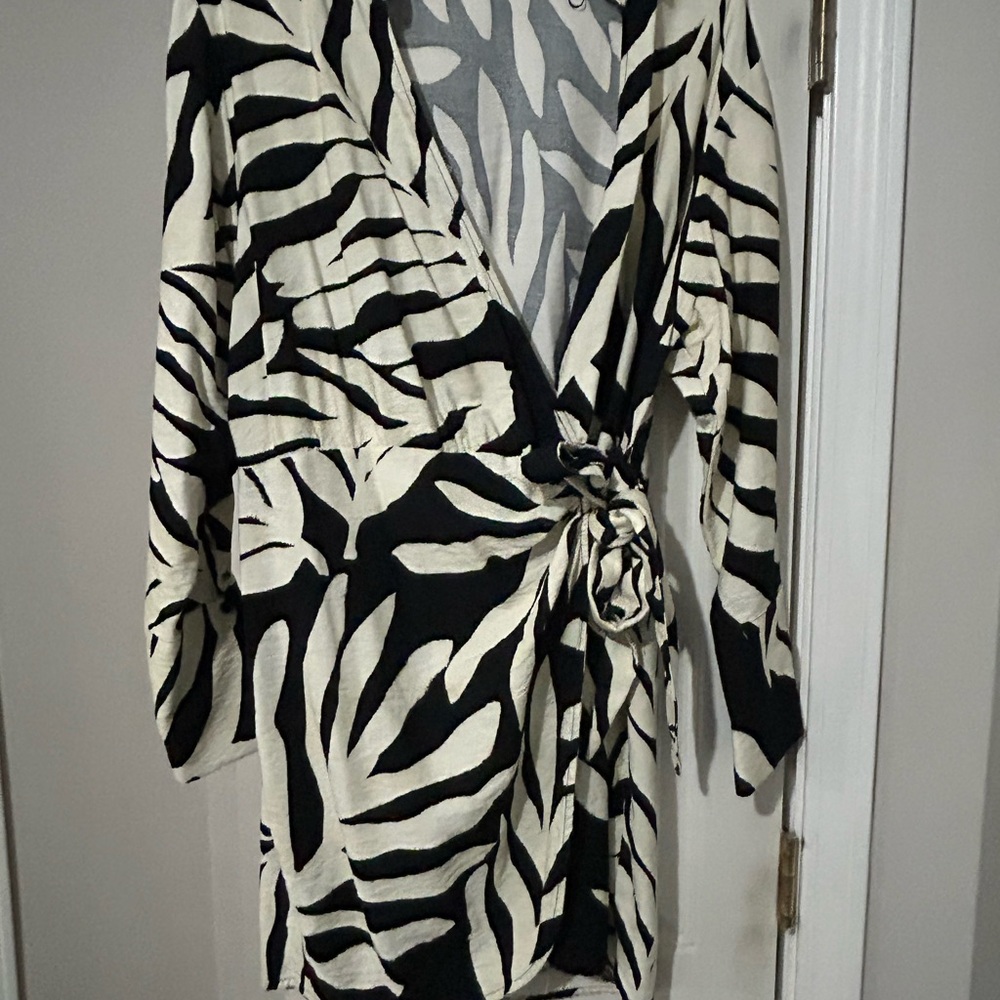 Zebra Print Wrap Dress
